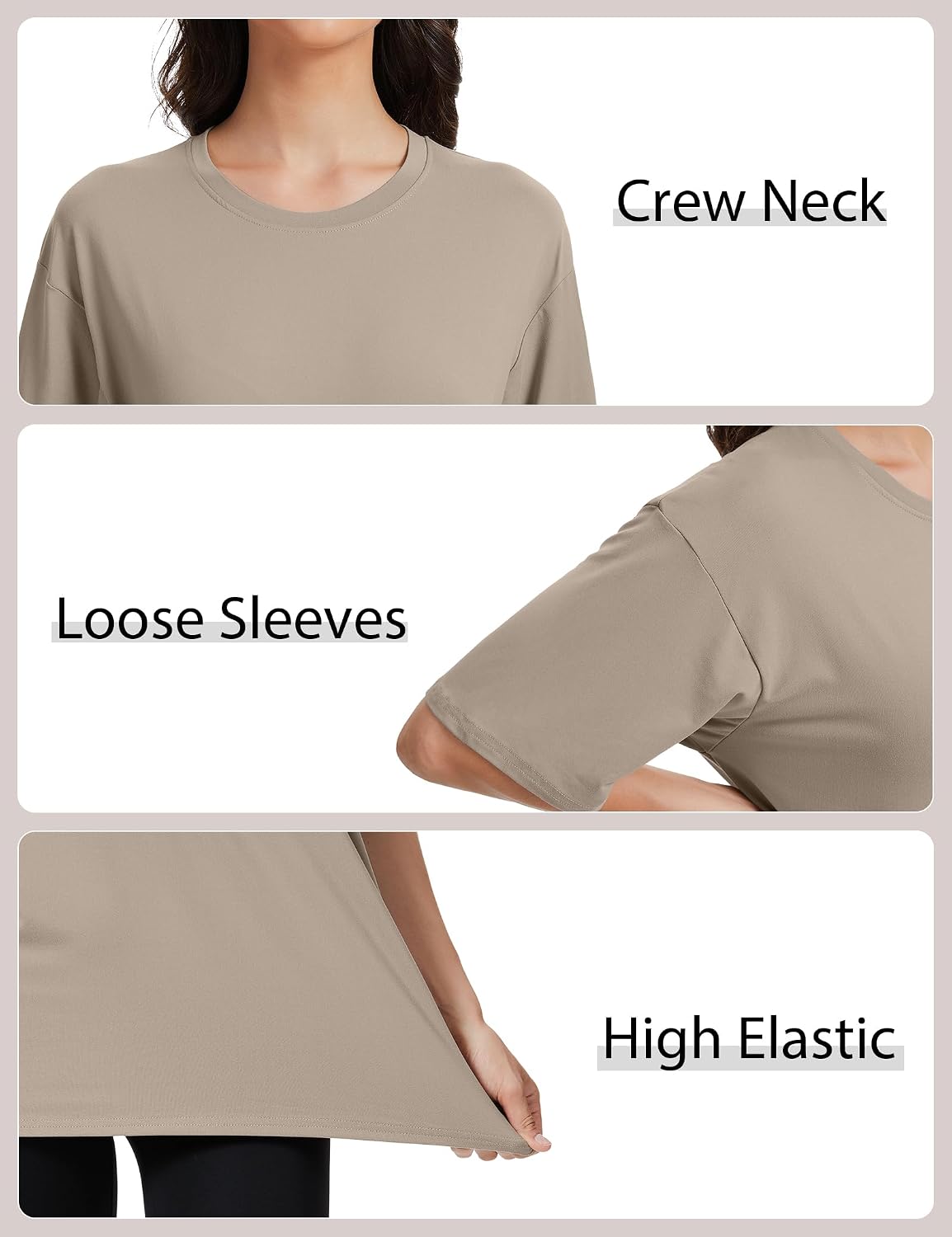 5 Pack Womens Oversized T Shirts Workout Short Sleeve Summer Tops | Loose fit plus size crew neck tee, Baggy, Casual daily summer wear