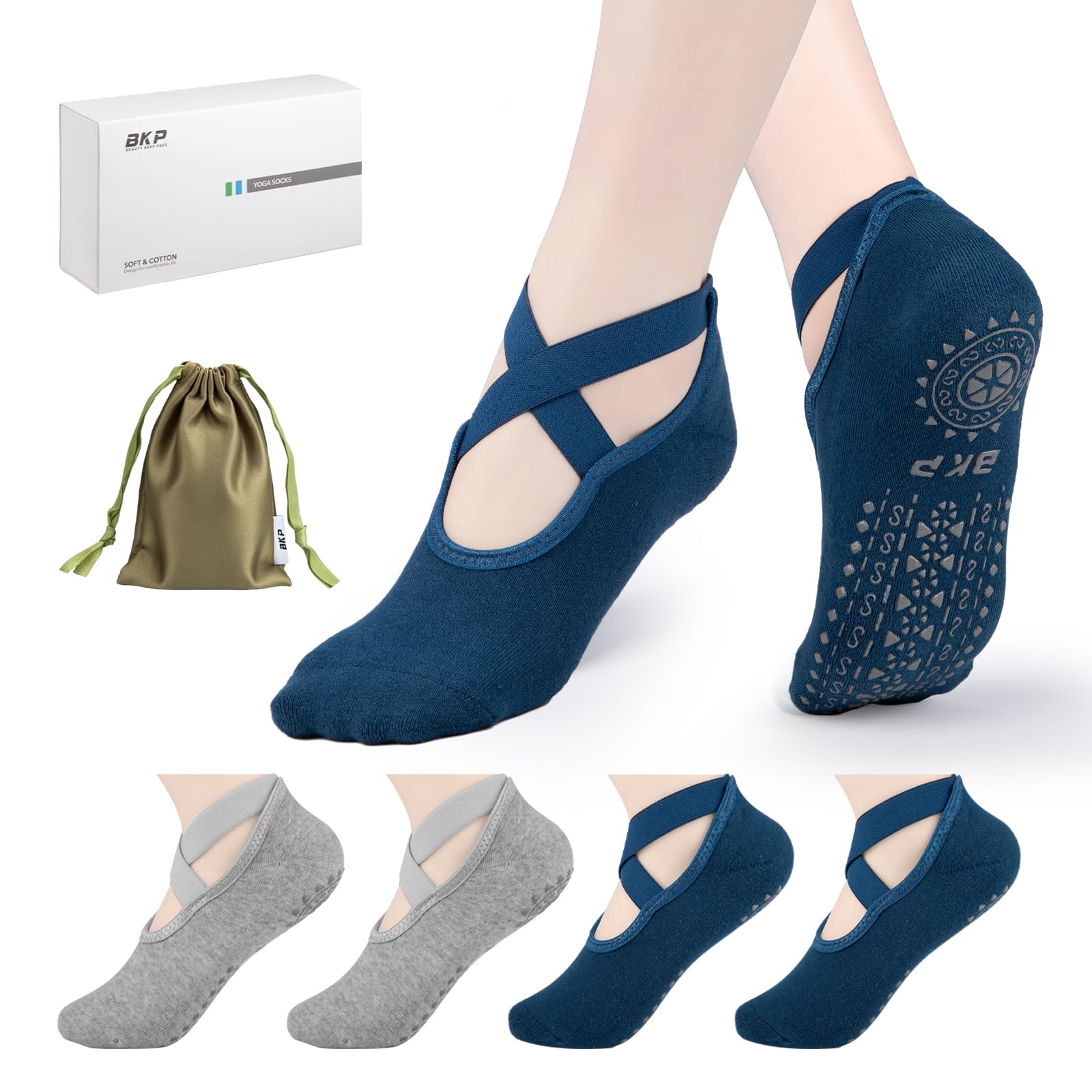 Yoga Socks for Women,Pilates Socks Non Slip Grip Socks Suitable for Ballet,Plasticity,Dance,Home,Training