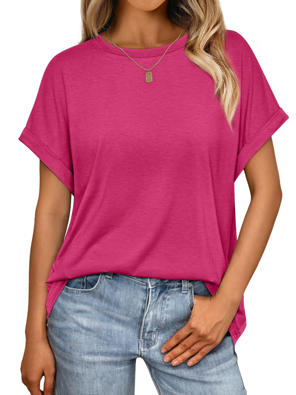 Women's Oversized Short Sleeve T Shirts Summer Tops | Plus Size Tshirt, Slim Fit, Dressy Casual Work Tee, Lightweight Soft Fabric, Spring Clothes, Cute Fashion Outfits
