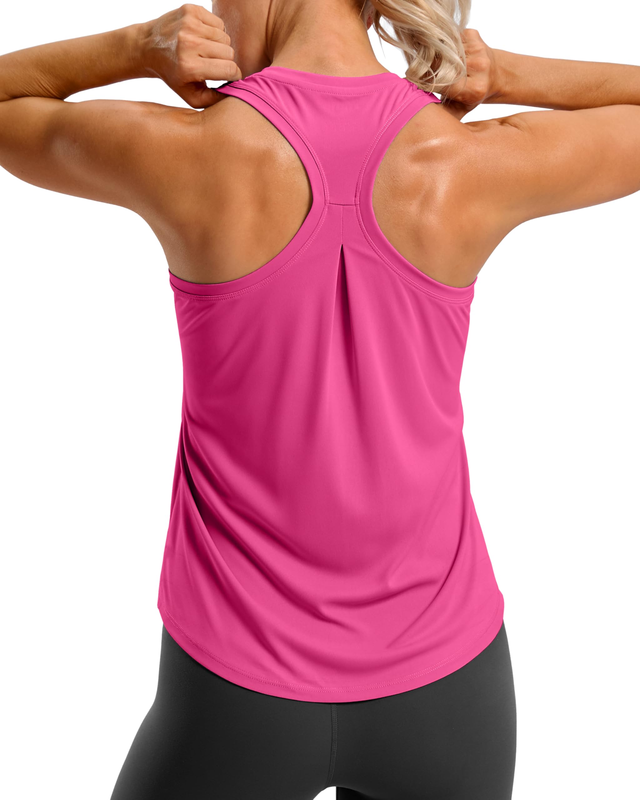 Women's Workout Tank Tops Racerback Athletic Gym Shirts | Lightweight, Quick Dry, Breathable, Moisture Wicking, Loose Fit, Sleeveless, for Running Yoga Sports Tennis Pilates