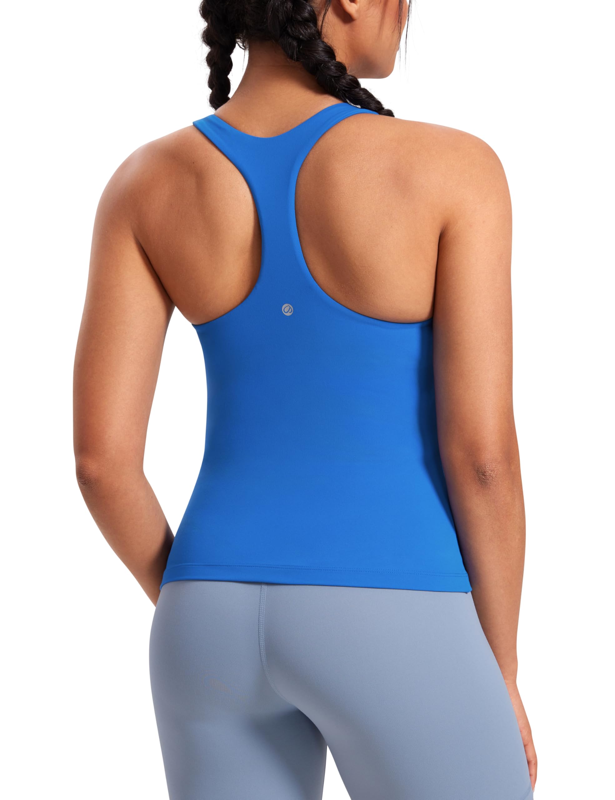 YOGA Racerback Tank Tops | Light Support, Built in Bra, Removable Pads, Yoga, Extremely Soft, Scoop Neck, for Women
