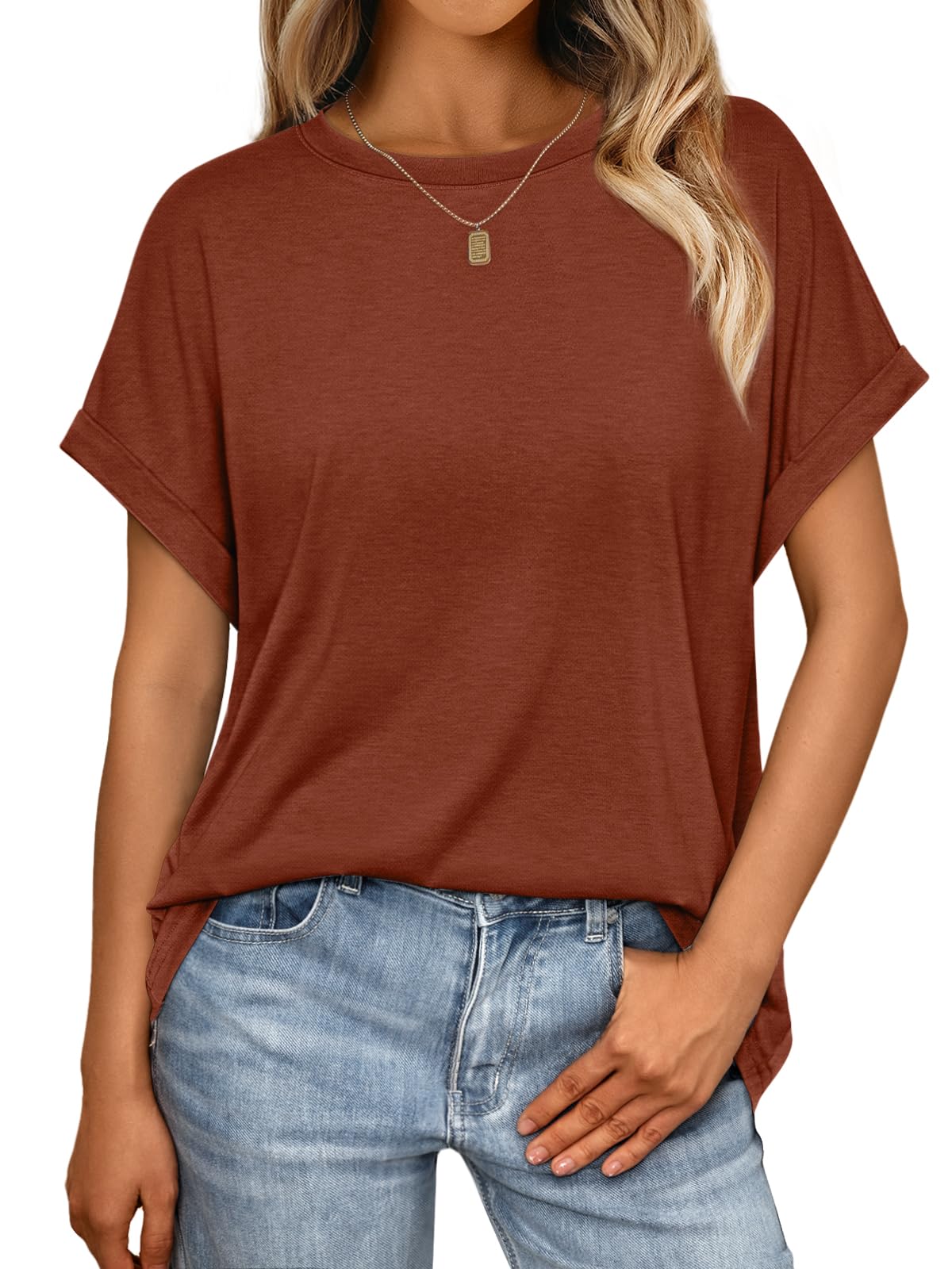 Women's Oversized Short Sleeve T Shirts Summer Tops | Plus Size Tshirt, Slim Fit, Dressy Casual Work Tee, Lightweight Soft Fabric, Spring Clothes, Cute Fashion Outfits