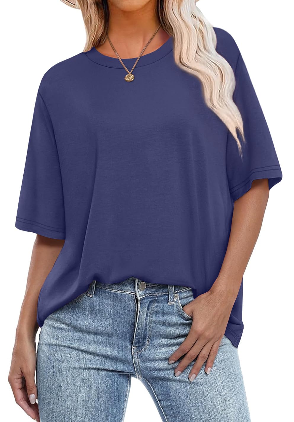 Summer Tops for Women 2026 Short Sleeve Shirts Dressy Casual Crew Neck Tshirts Fashion