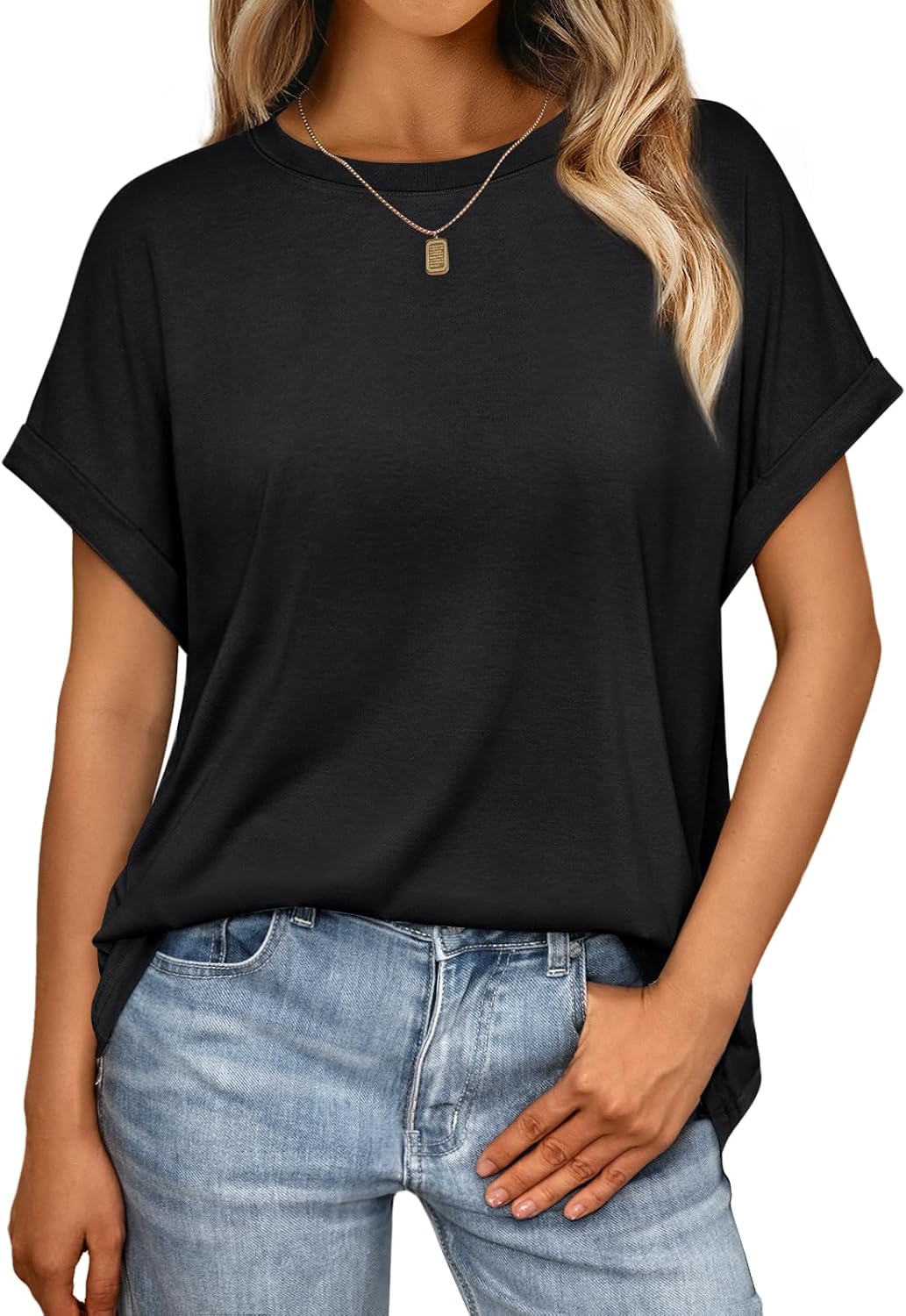 Women's Oversized Short Sleeve T Shirts Summer Tops | Plus Size Tshirt, Slim Fit, Dressy Casual Work Tee, Lightweight Soft Fabric, Spring Clothes, Cute Fashion Outfits