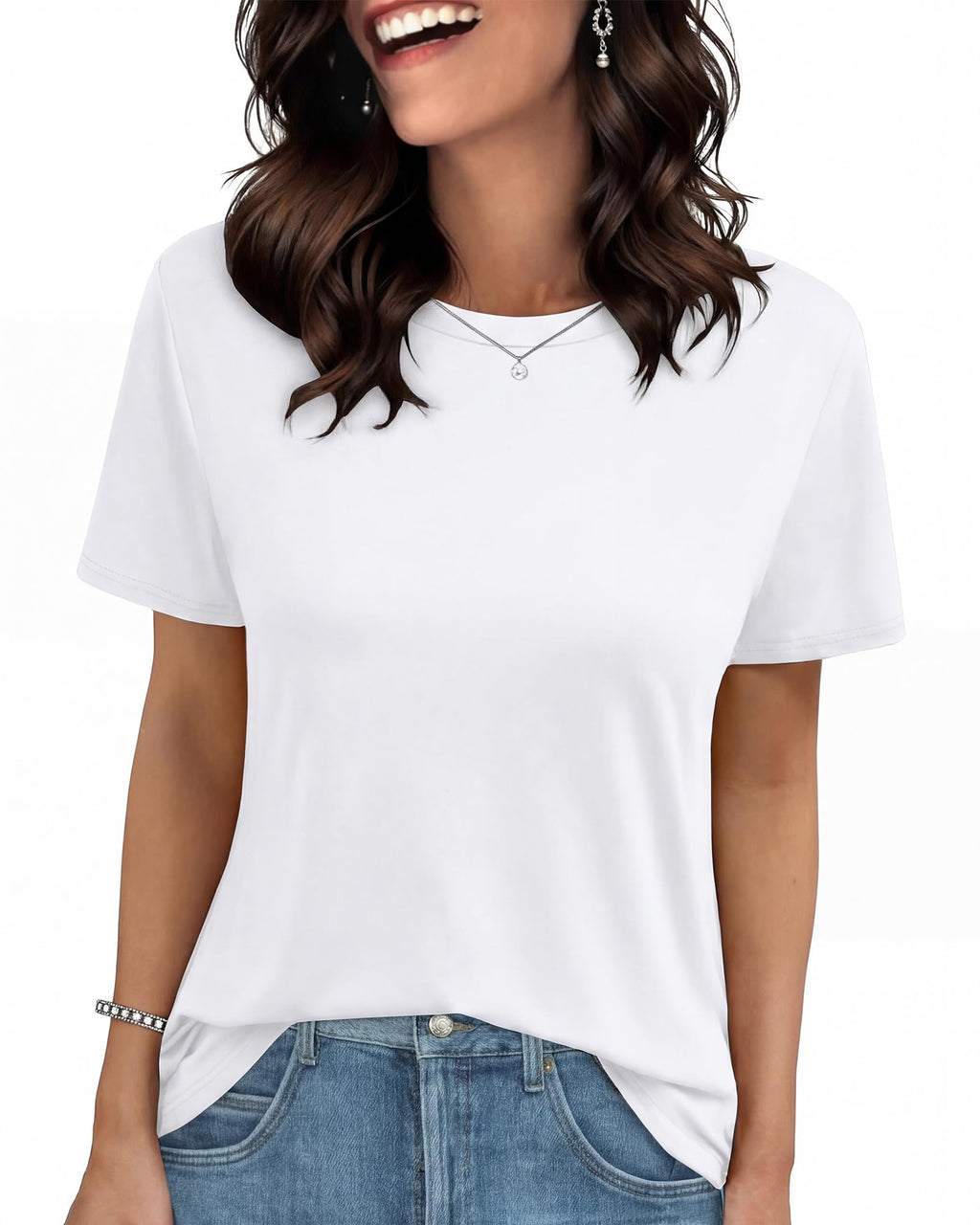 T Shirts for Women - Short Sleeve Spring Summer Tops Soft Basic Tees Beach Vacation Clothes for Casual 2026