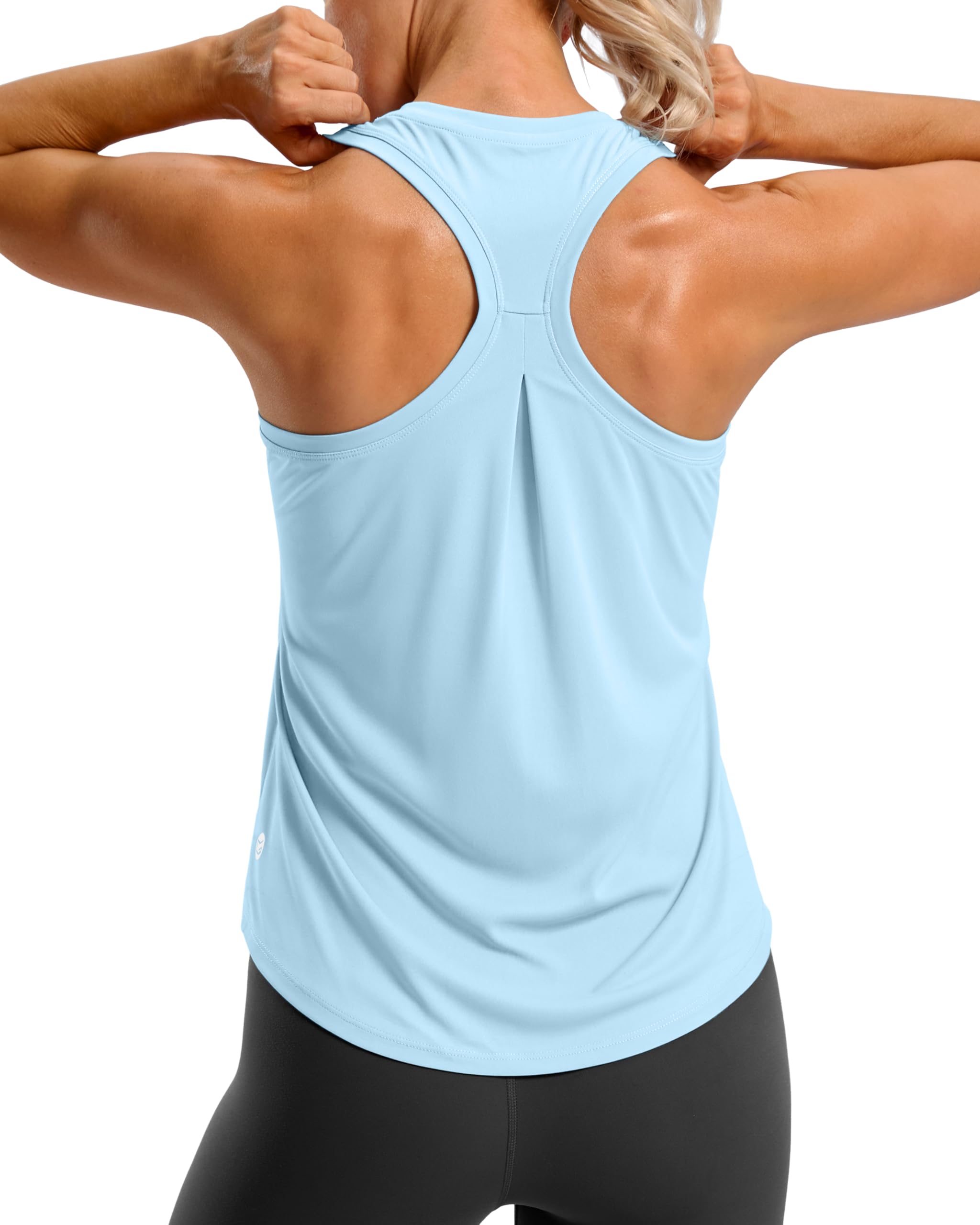Women's Workout Tank Tops Racerback Athletic Gym Shirts | Lightweight, Quick Dry, Breathable, Moisture Wicking, Loose Fit, Sleeveless, for Running Yoga Sports Tennis Pilates