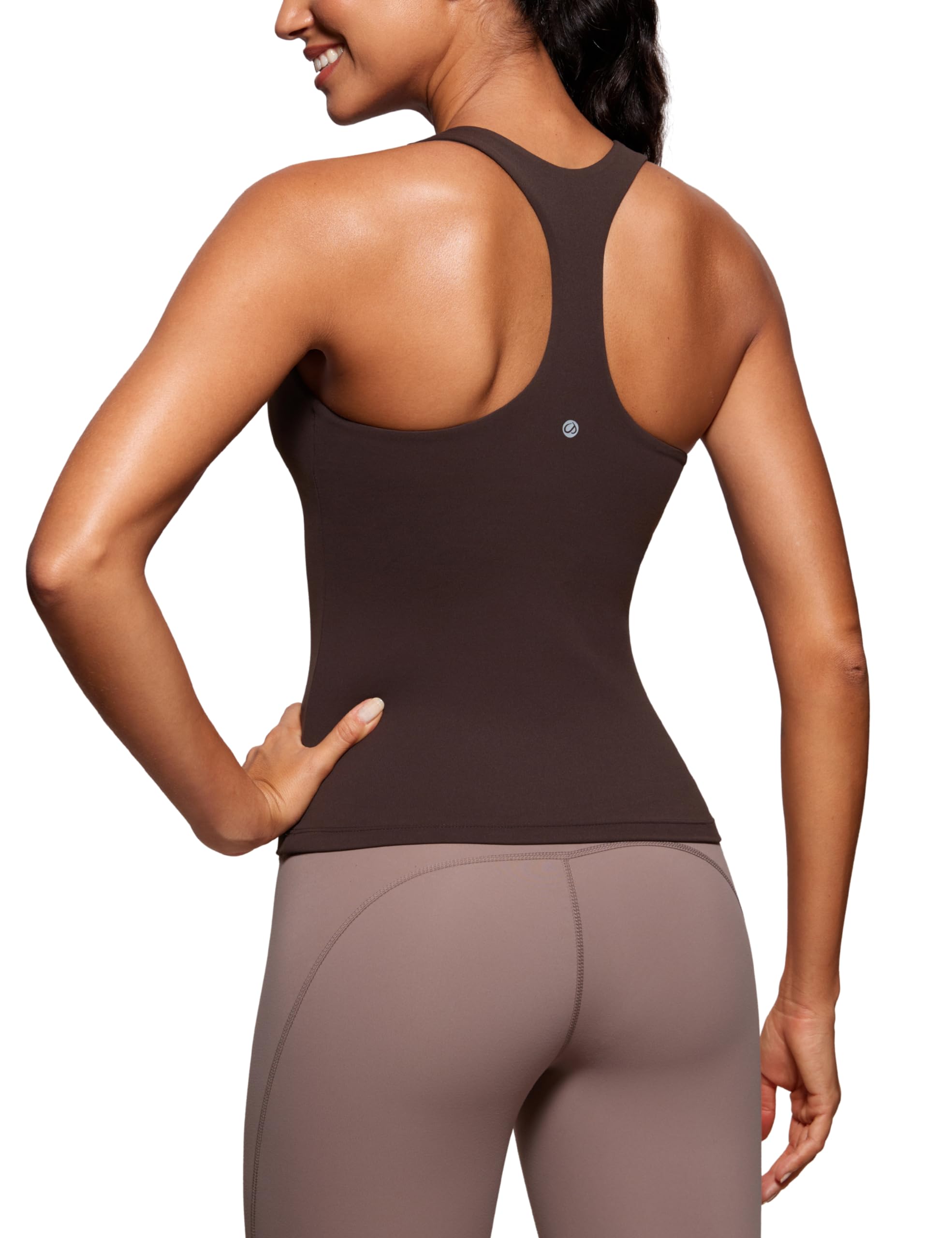 YOGA Racerback Tank Tops | Light Support, Built in Bra, Removable Pads, Yoga, Extremely Soft, Scoop Neck, for Women