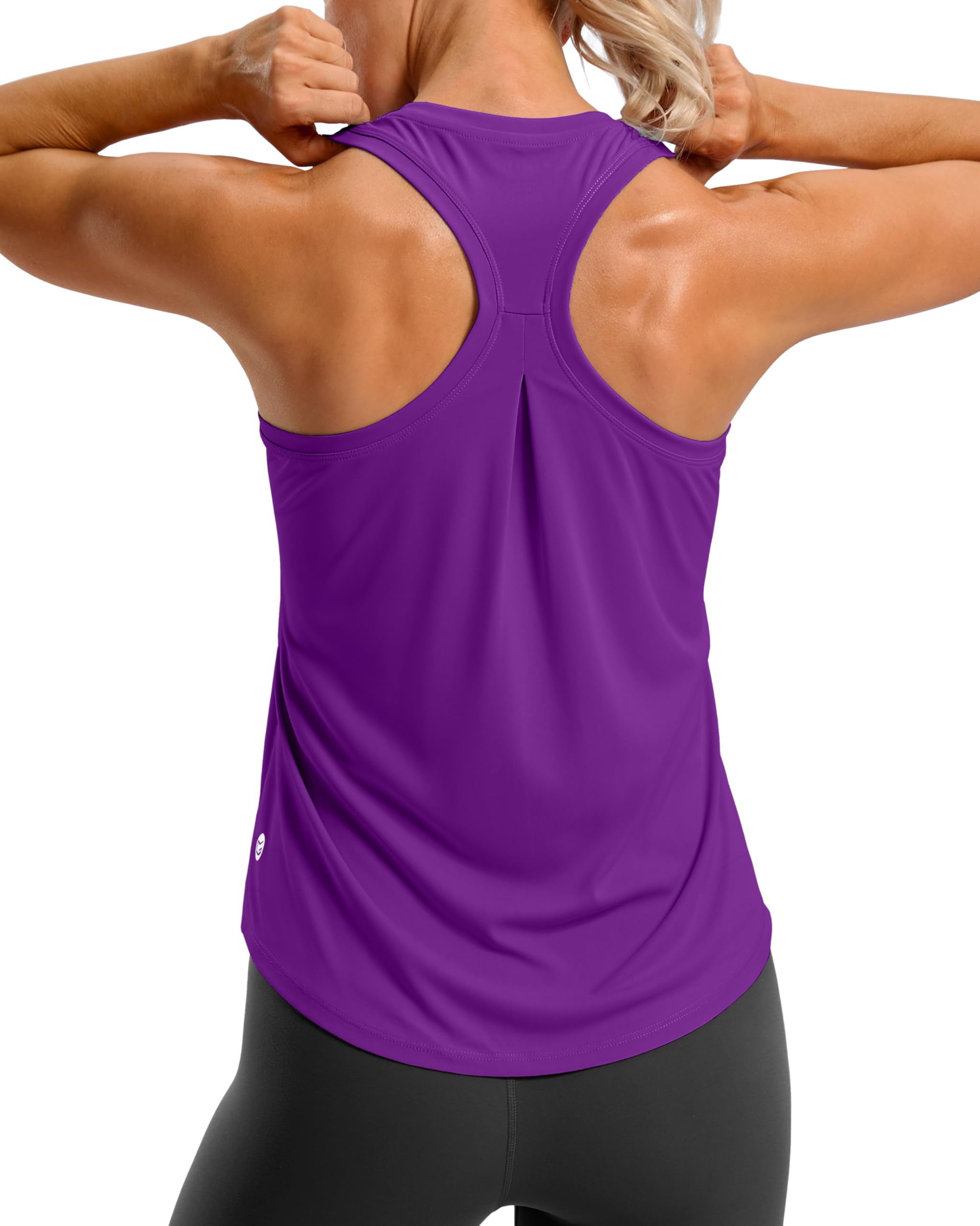 Women's Workout Tank Tops Racerback Athletic Gym Shirts | Lightweight, Quick Dry, Breathable, Moisture Wicking, Loose Fit, Sleeveless, for Running Yoga Sports Tennis Pilates