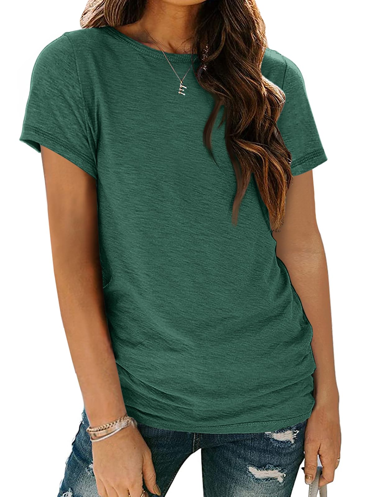 Women's Short Sleeve Shirts Summer Tops Crew Neck Basic Tees Casual Tshirts