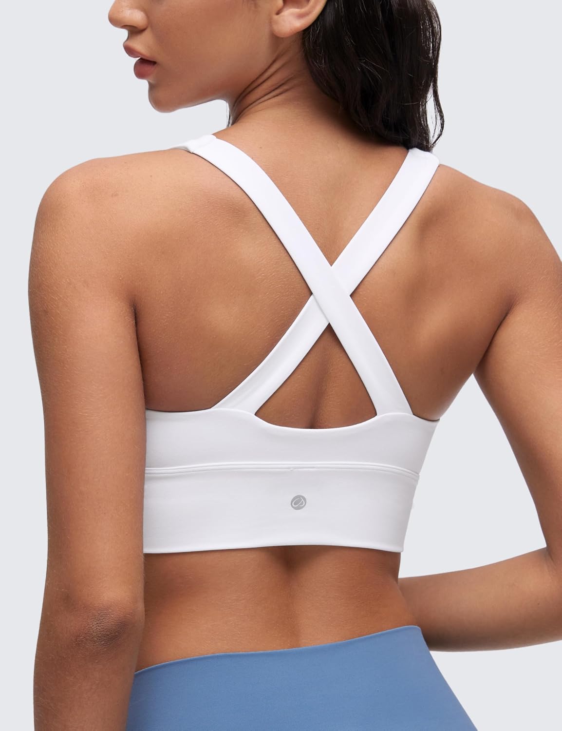 YOGA Ruched V Neck Sports Bra | Light Support, Removable Pads, Yoga, Extremely Soft, Cross Back, Wide Straps, for Women