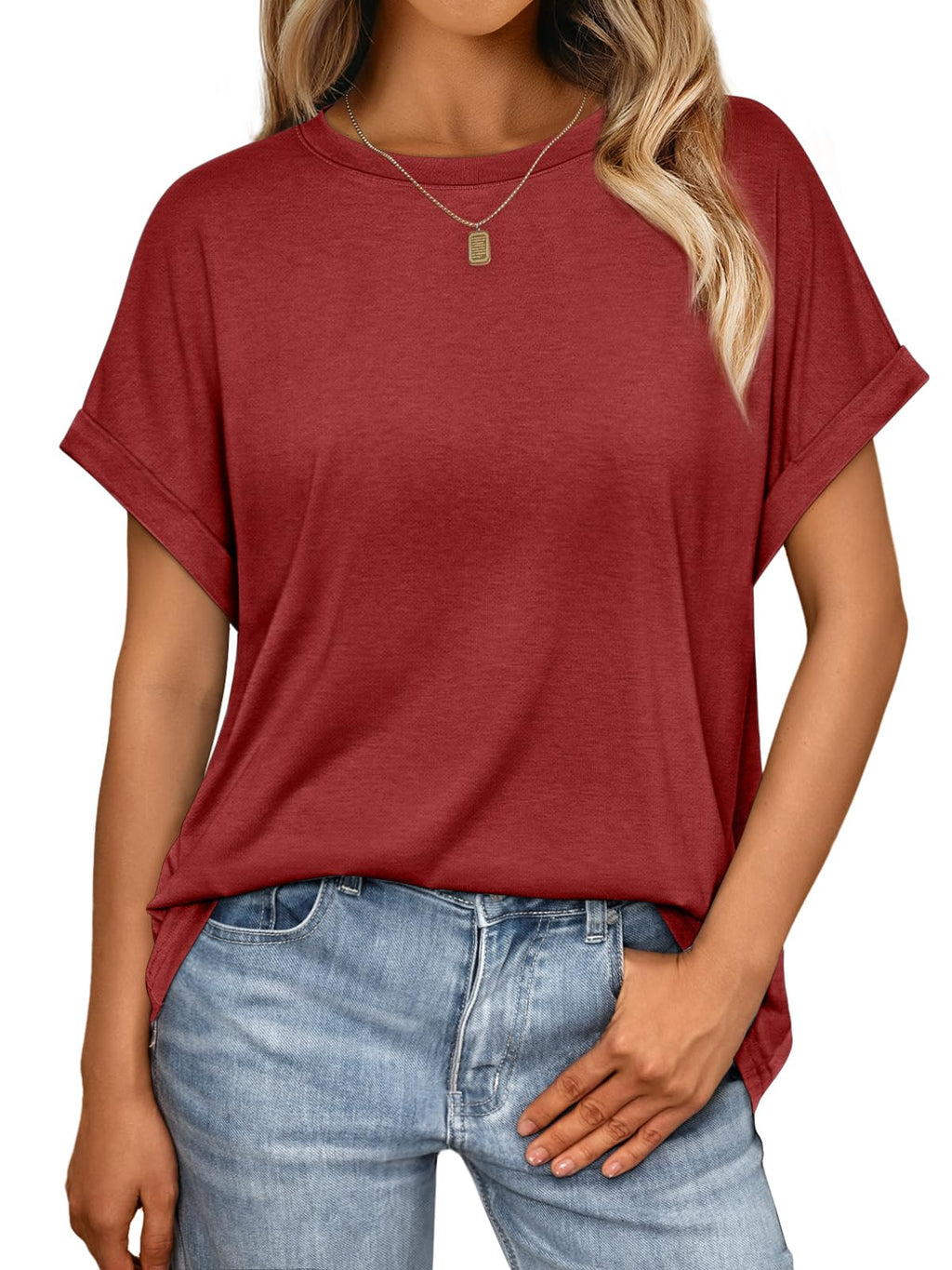 Women's Oversized Short Sleeve T Shirts Summer Tops | Plus Size Tshirt, Slim Fit, Dressy Casual Work Tee, Lightweight Soft Fabric, Spring Clothes, Cute Fashion Outfits