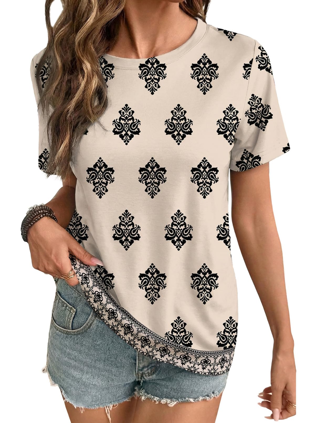 Women Graphic Print Short Sleeve Shirts Casual Tees | Premium Comfortable Touch Shirts, Fashionable Graphic Print Casual Tees, Versatile Daily Wear Wardrobe Essentials