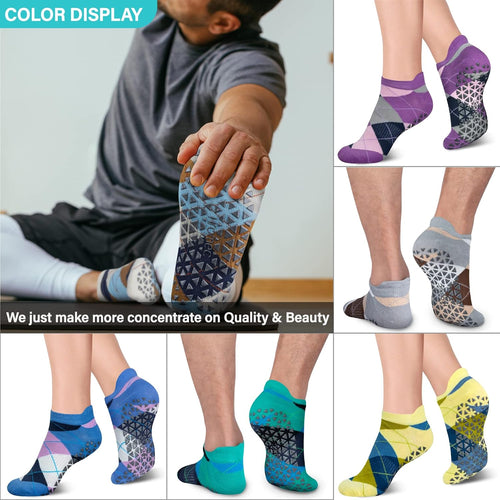 Pilates Socks Non Slip Grips for Yoga Barefoot Ballet Barre Hospital | Versatile Non-Slip Grippy Socks for Yoga, Pilates, Barre, Ballet, Gym, Hospital, Physiotherapy, Elderly, Pregnancy