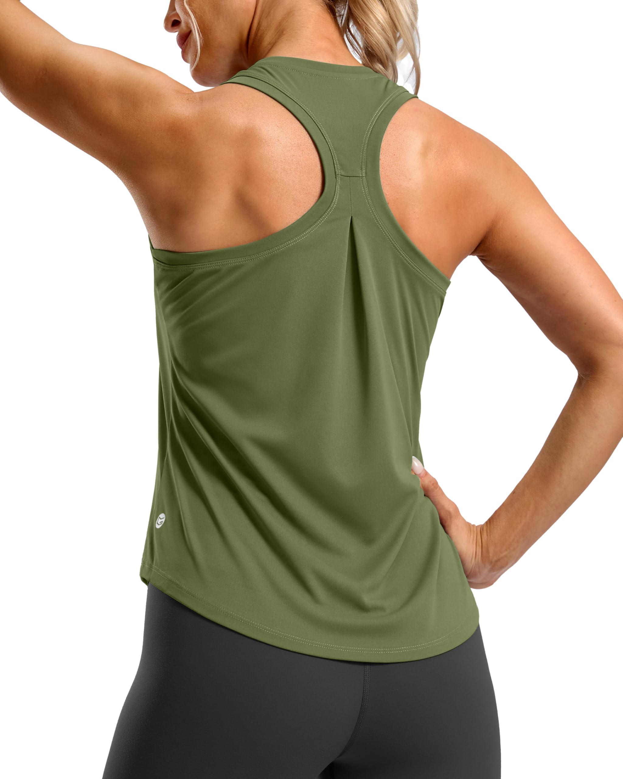 Women's Workout Tank Tops Racerback Athletic Gym Shirts | Lightweight, Quick Dry, Breathable, Moisture Wicking, Loose Fit, Sleeveless, for Running Yoga Sports Tennis Pilates