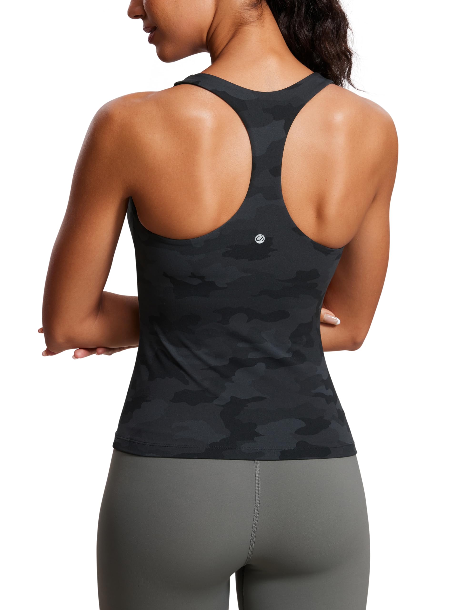 YOGA Racerback Tank Tops | Light Support, Built in Bra, Removable Pads, Yoga, Extremely Soft, Scoop Neck, for Women