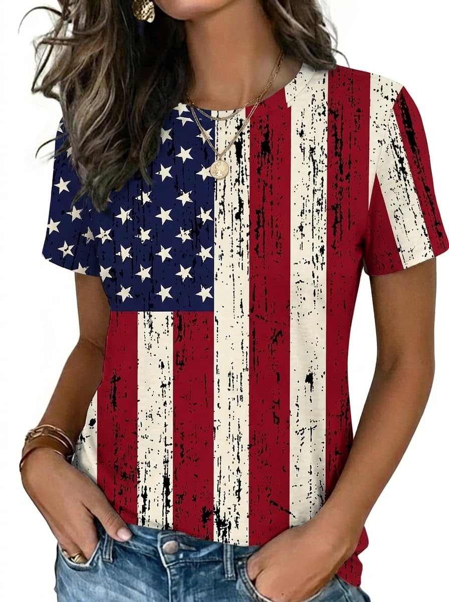 Womens Tshirt Short Sleeve Summer Tops Crewneck Casual Basic Tee Shirts Spring Clothes Trendy Outfit