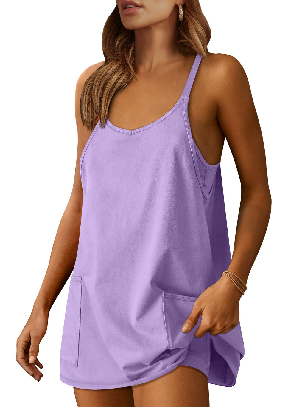 Women Athletic Dress Summer Tennis Workout Active Sports Mini Romper Dress Built in Shorts Travel Vacation Clothes