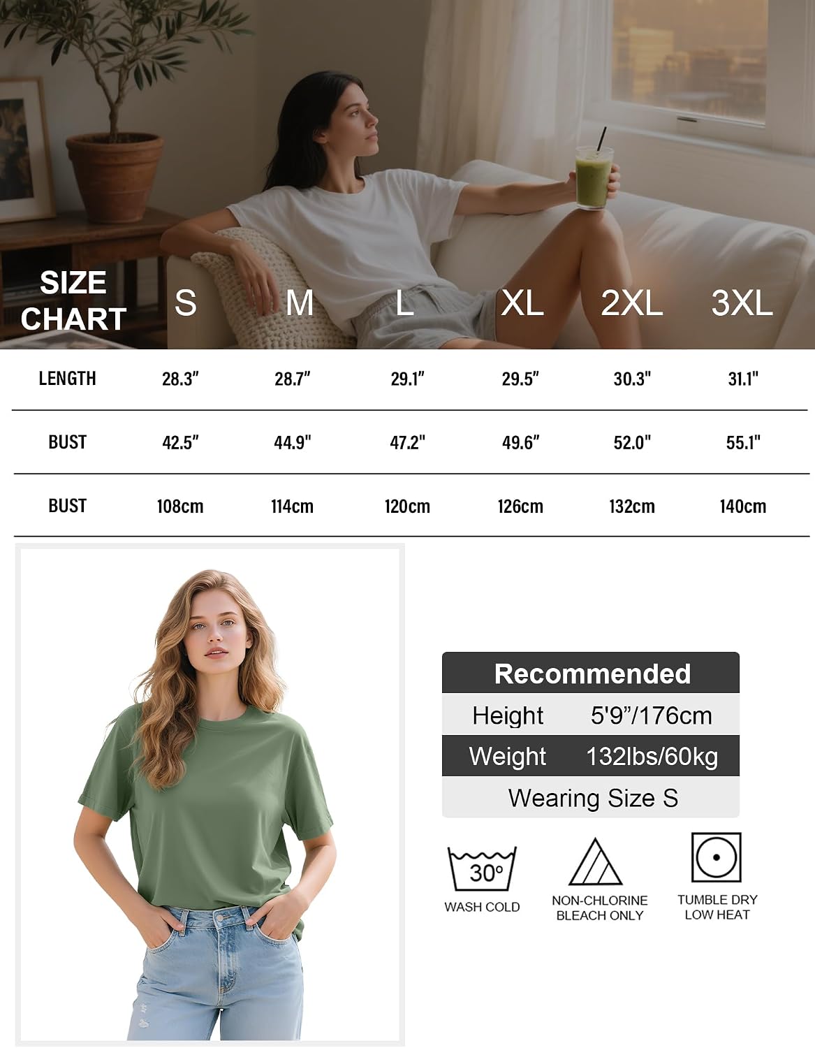 5 Pack Womens Oversized T Shirts Workout Short Sleeve Summer Tops | Loose fit plus size crew neck tee, Baggy, Casual daily summer wear