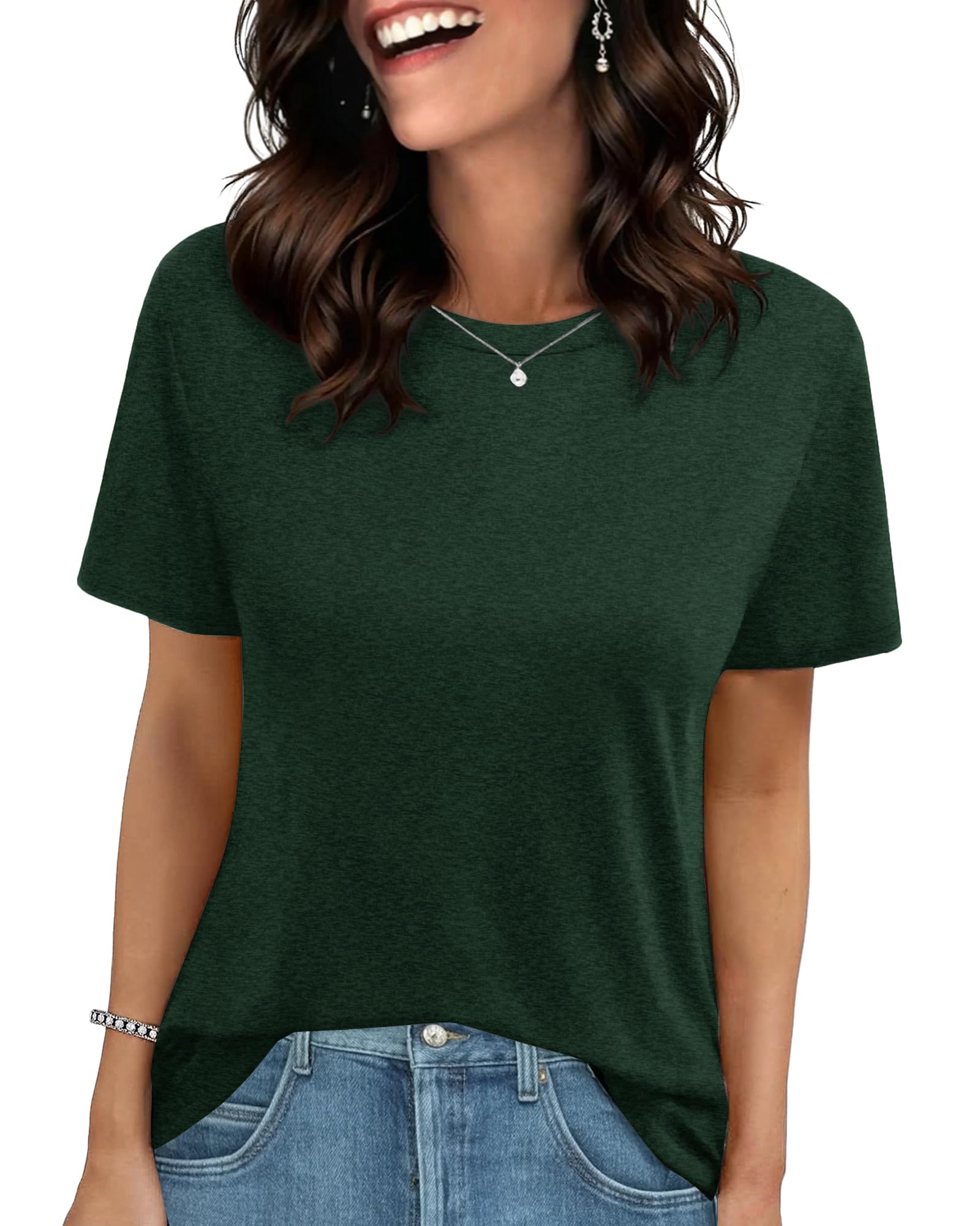T Shirts for Women - Short Sleeve Spring Summer Tops Soft Basic Tees Beach Vacation Clothes for Casual 2026