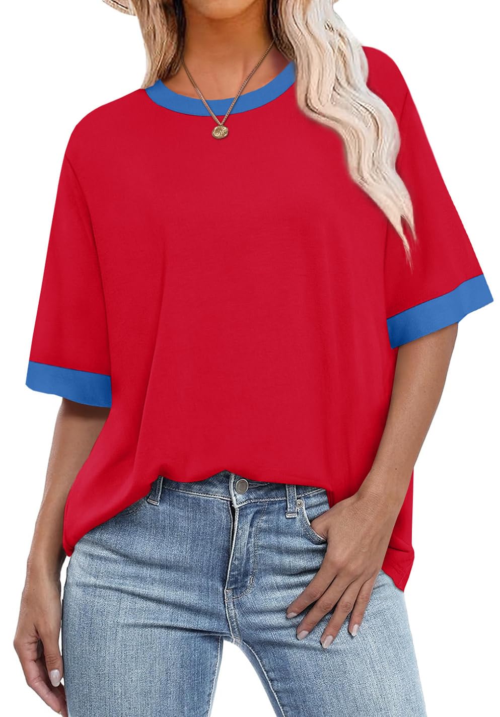 Summer Tops for Women 2026 Short Sleeve Shirts Dressy Casual Crew Neck Tshirts Fashion