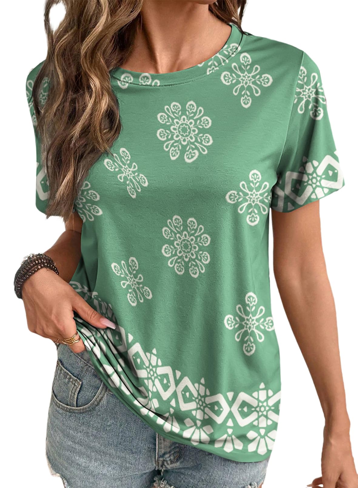 Women Graphic Print Short Sleeve Shirts Casual Tees | Premium Comfortable Touch Shirts, Fashionable Graphic Print Casual Tees, Versatile Daily Wear Wardrobe Essentials