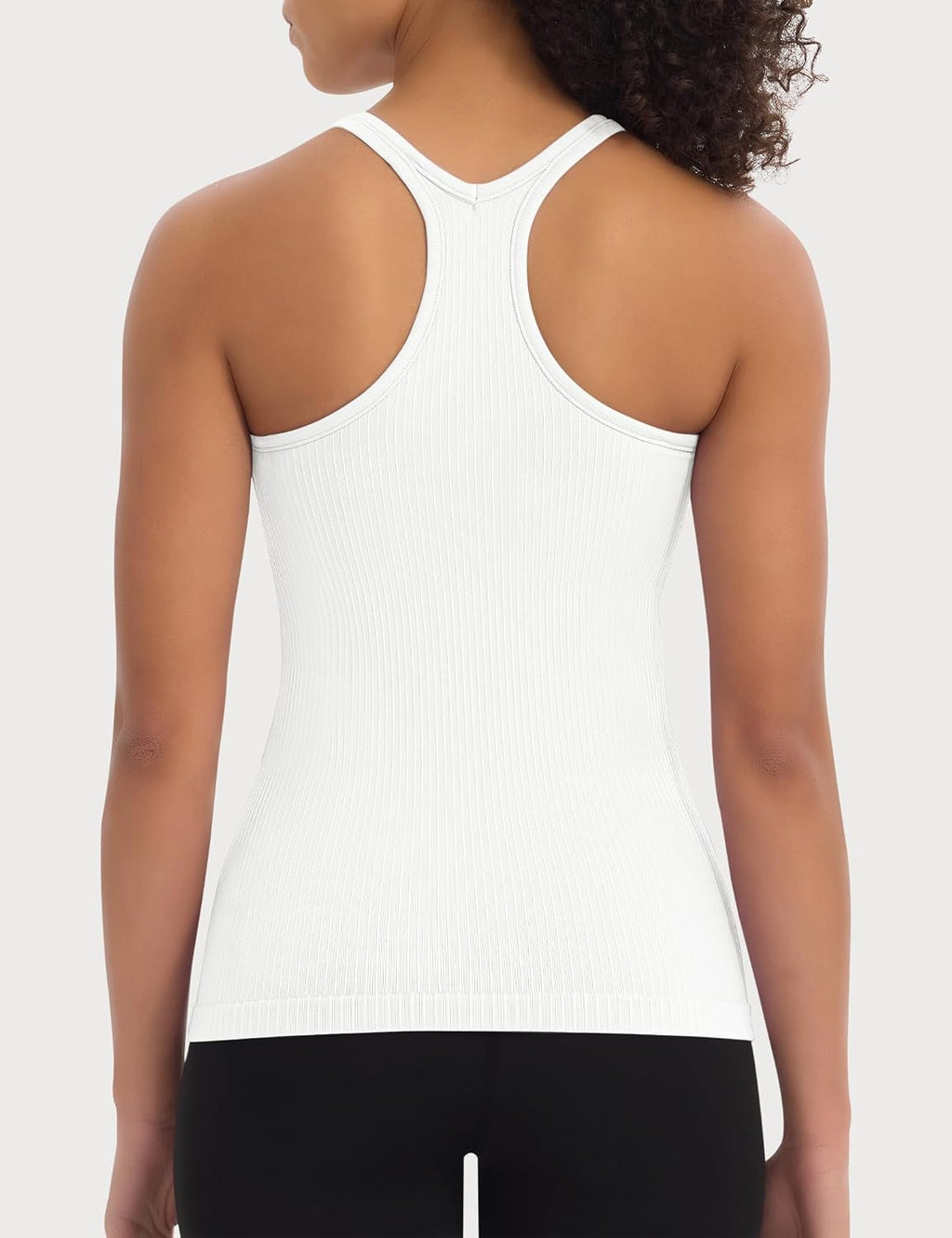 3 Pack Workout Tank Tops for Women with Built in Bra Ribbed | with Removable Pads, Seamless, Racerback, Scoop Neck, Athletic Running Gym Yoga Tops, High Stretch Fabric, Hip Length, Soft