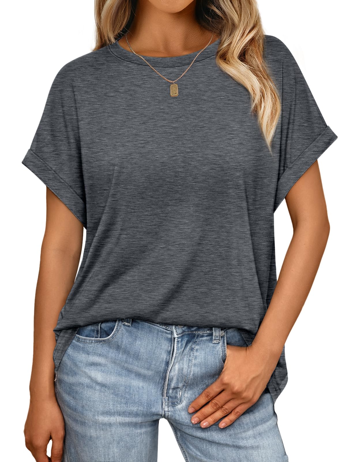 Women's Oversized Short Sleeve T Shirts Summer Tops | Plus Size Tshirt, Slim Fit, Dressy Casual Work Tee, Lightweight Soft Fabric, Spring Clothes, Cute Fashion Outfits