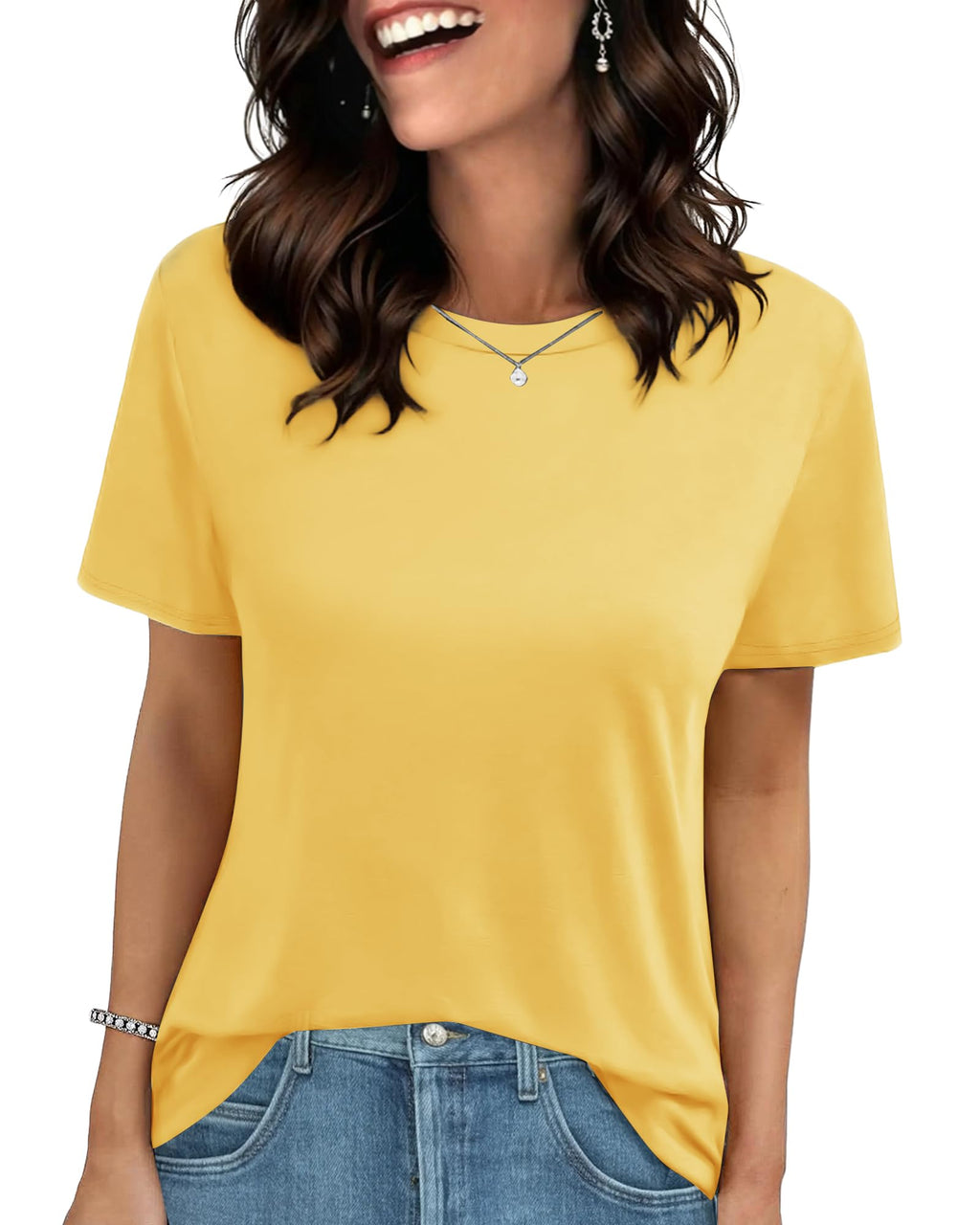 T Shirts for Women - Short Sleeve Spring Summer Tops Soft Basic Tees Beach Vacation Clothes for Casual 2026
