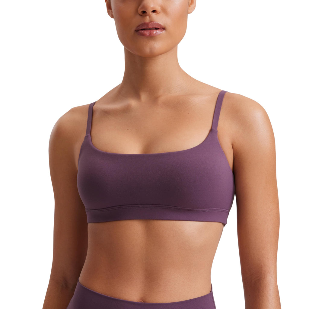 YOGA Scoop Neck Sports Bras | Light Support, Removable Pads, Yoga, Extremely Soft, U Back, Adjustable Spaghetti Straps, for Women