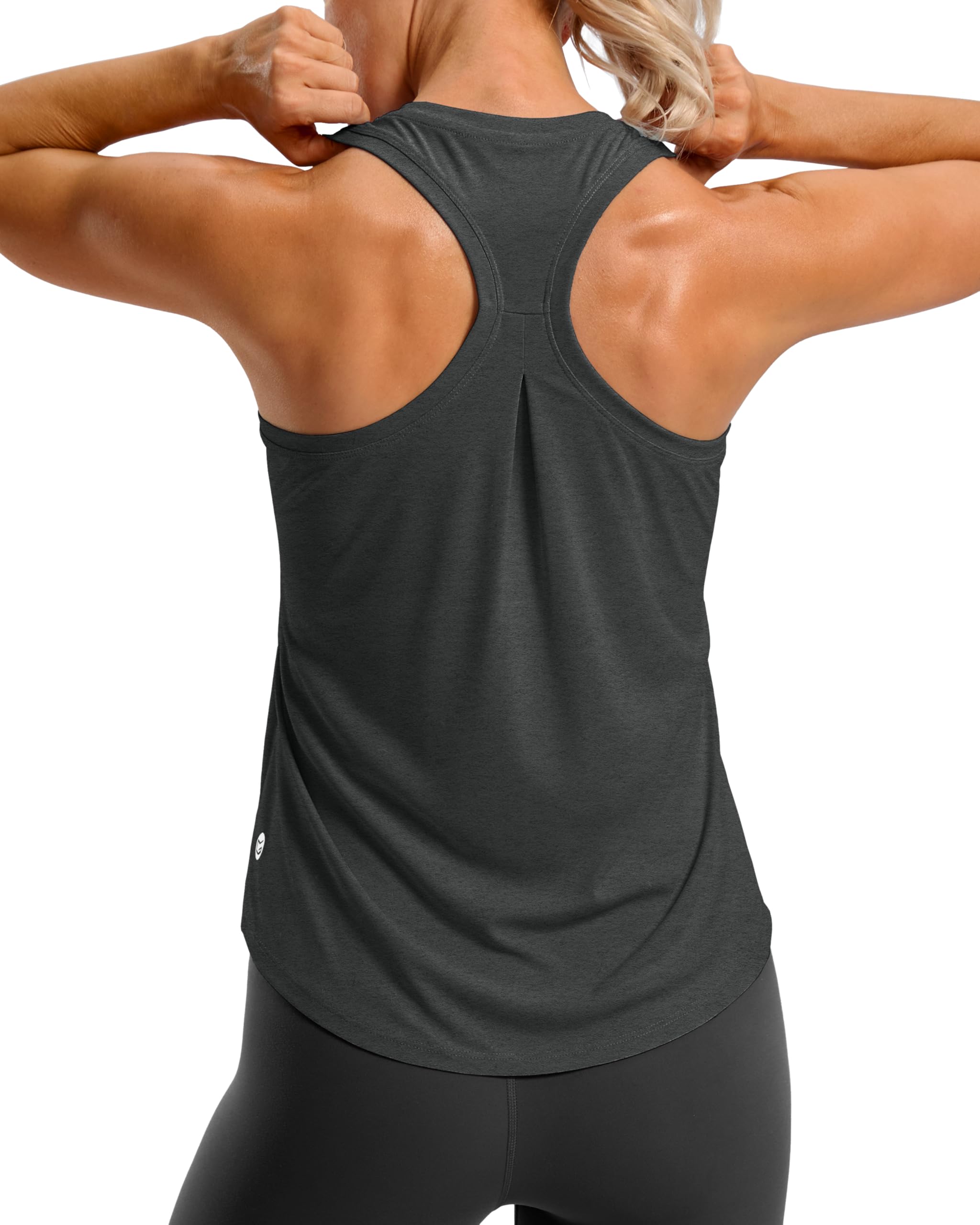 Women's Workout Tank Tops Racerback Athletic Gym Shirts | Lightweight, Quick Dry, Breathable, Moisture Wicking, Loose Fit, Sleeveless, for Running Yoga Sports Tennis Pilates