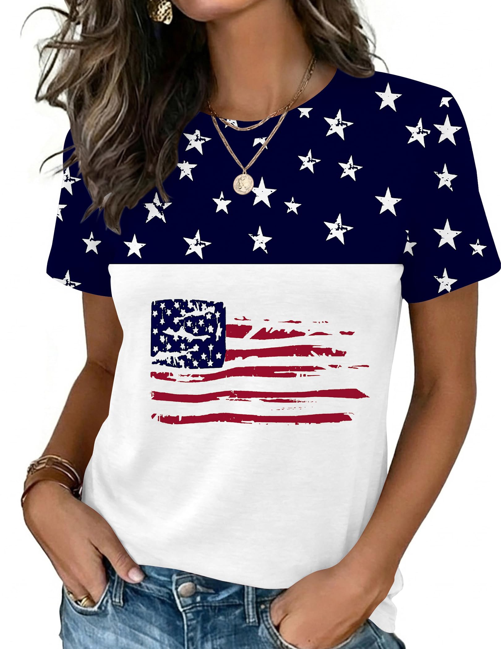 Womens Tshirt Short Sleeve Summer Tops Crewneck Casual Basic Tee Shirts Spring Clothes Trendy Outfit