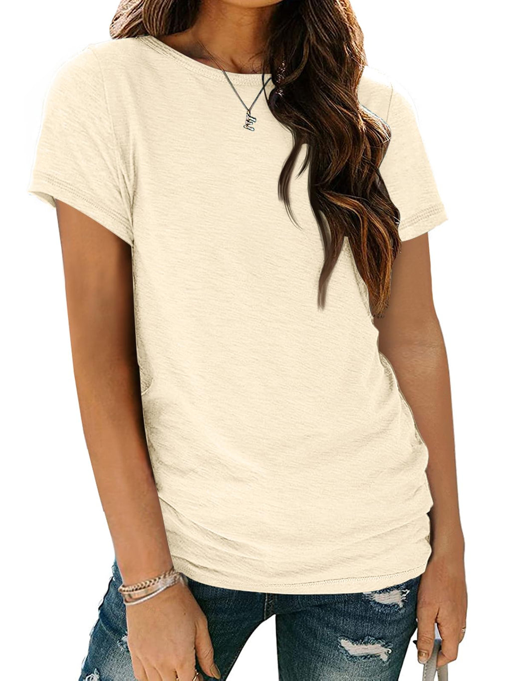 Women's Short Sleeve Shirts Summer Tops Crew Neck Basic Tees Casual Tshirts