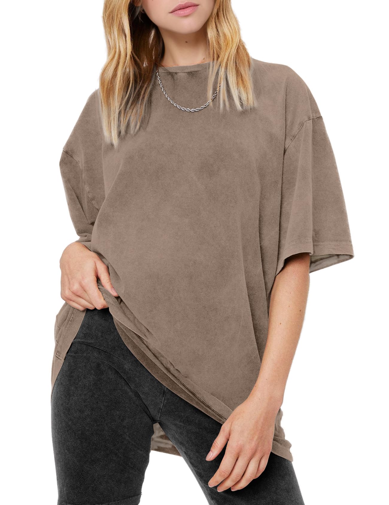 Women's Vintage Oversized T Shirts Washed Cotton Short Sleeve Tops | Soft Cotton Acid Wash Tees, Loose Baggy Boyfriend Fit, Gym, Workout, Streetwear, Casual Daily Outfits