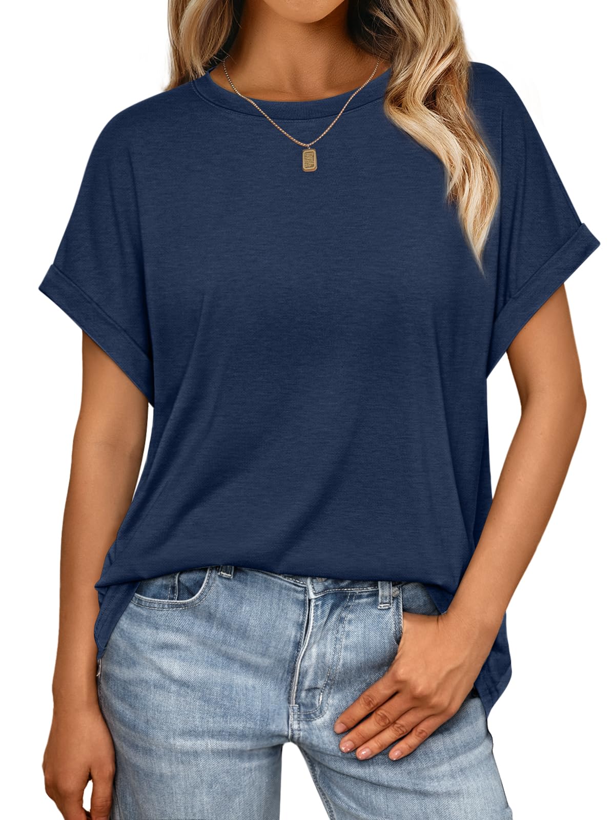 Women's Oversized Short Sleeve T Shirts Summer Tops | Plus Size Tshirt, Slim Fit, Dressy Casual Work Tee, Lightweight Soft Fabric, Spring Clothes, Cute Fashion Outfits