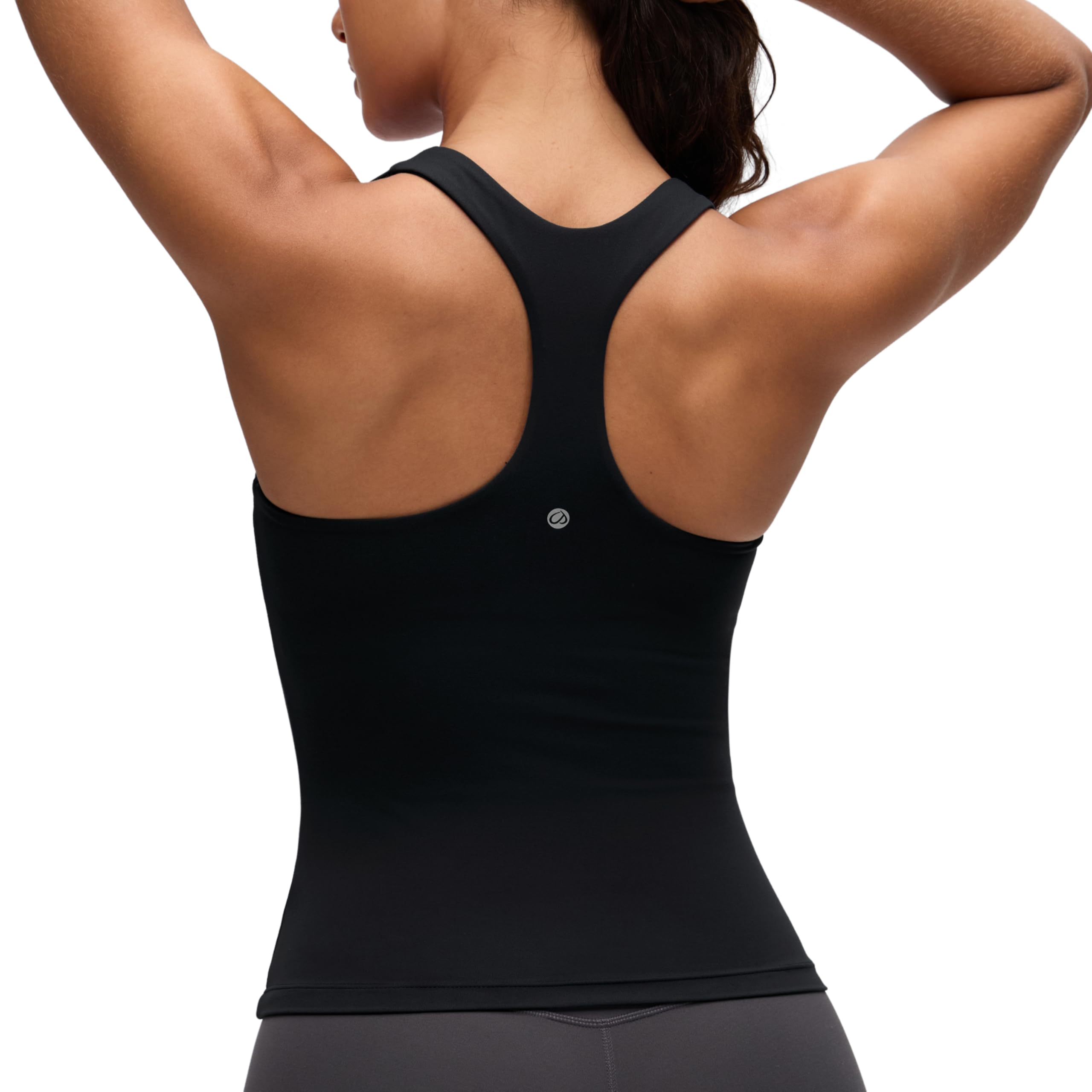 YOGA Racerback Tank Tops | Light Support, Built in Bra, Removable Pads, Yoga, Extremely Soft, Scoop Neck, for Women
