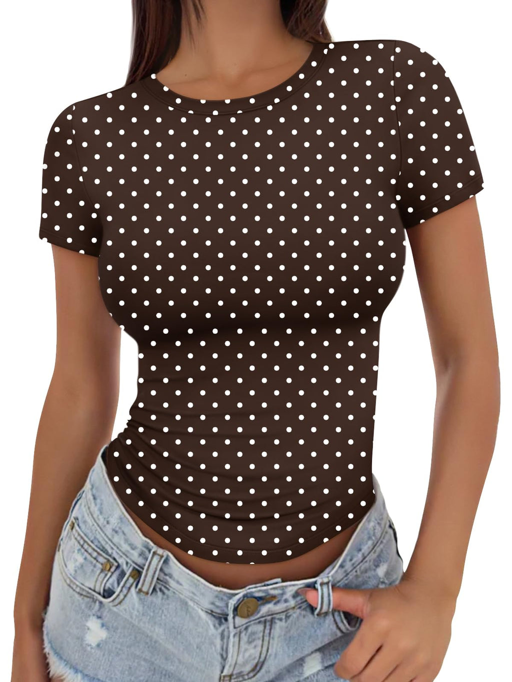 Womens Fitted Short Sleeve Shirt Buttery Soft Top Stretchy Tee | Crewneck Crop, Basic T, Workout Gym Outfits, Cute Summer, Y2k Going Out, Fashion Clothing, Compression Streetwear