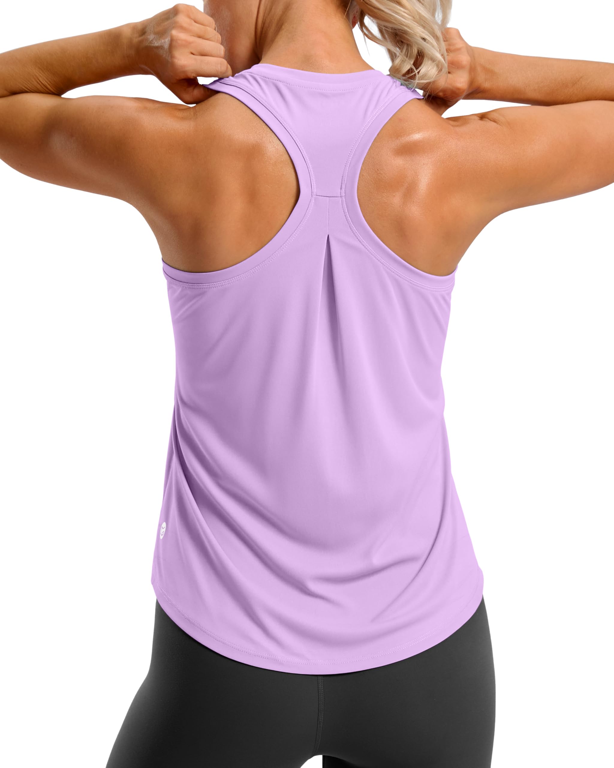 Women's Workout Tank Tops Racerback Athletic Gym Shirts | Lightweight, Quick Dry, Breathable, Moisture Wicking, Loose Fit, Sleeveless, for Running Yoga Sports Tennis Pilates