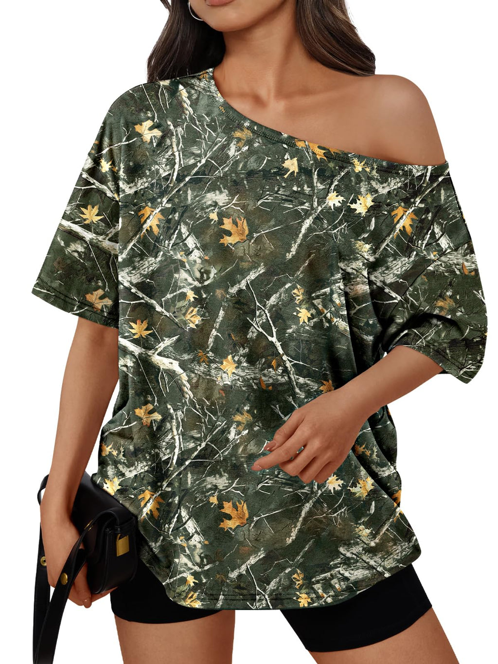Womens Off the Shoulder Tops Oversized Summer T-Shirts 2026 | Breathable comfort stretch fabric, short sleeve, basic oversized tees, casual workout gym, y2k going out clothes