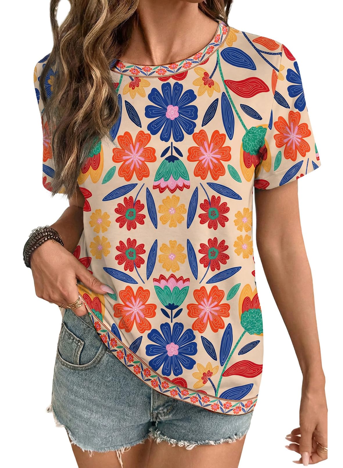 Women Graphic Print Short Sleeve Shirts Casual Tees | Premium Comfortable Touch Shirts, Fashionable Graphic Print Casual Tees, Versatile Daily Wear Wardrobe Essentials