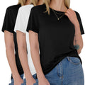 3 Pack Womens T-Shirts - Short Sleeve Spring Summer Tops Crew Neck Trendy Casual Work Soft Basic Tees for Ladies 2026