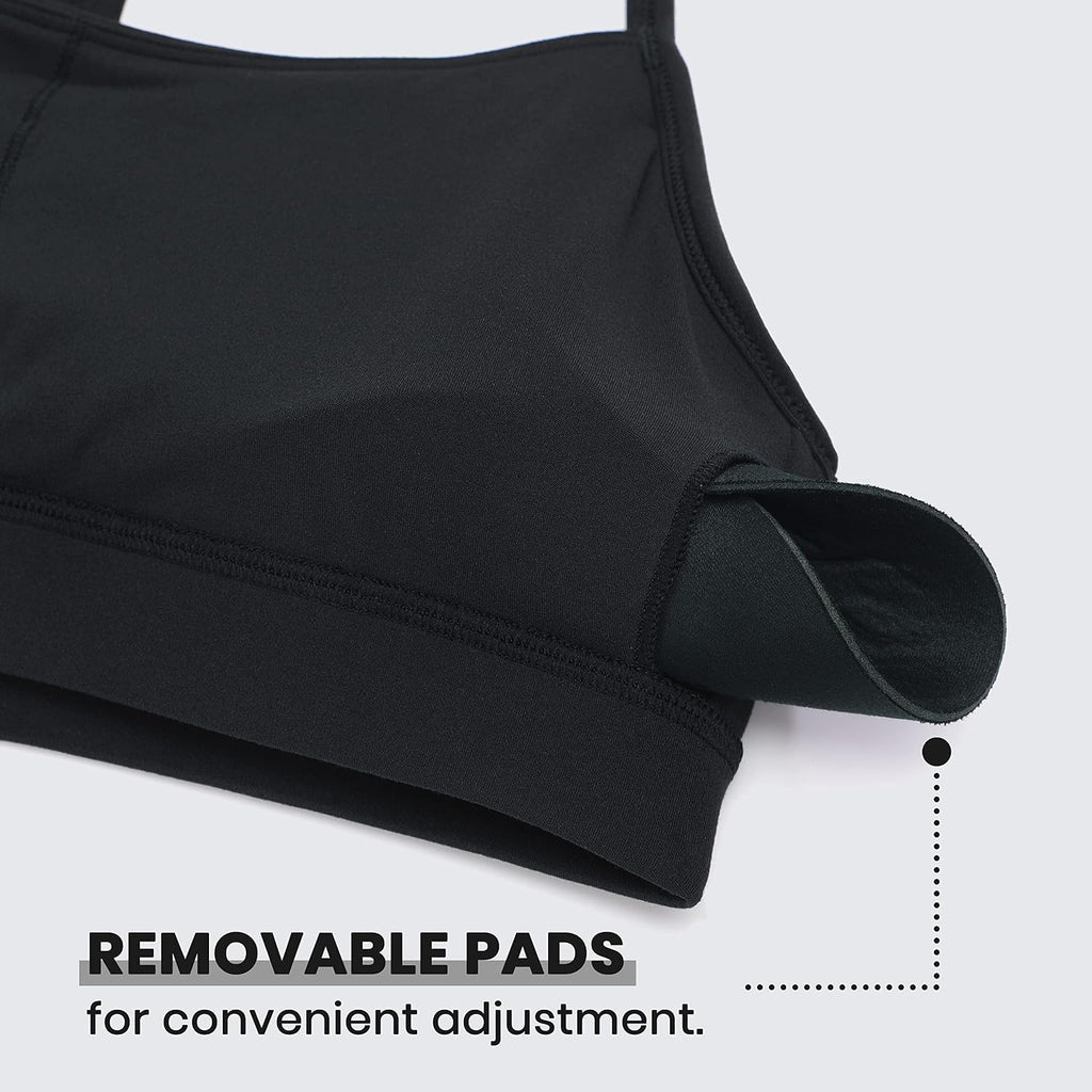YOGA Y Back Sports Bras | Light Support, Removable Pads, Yoga, Extremely Soft, Scoop Neck, Spaghetti Strap, for Women