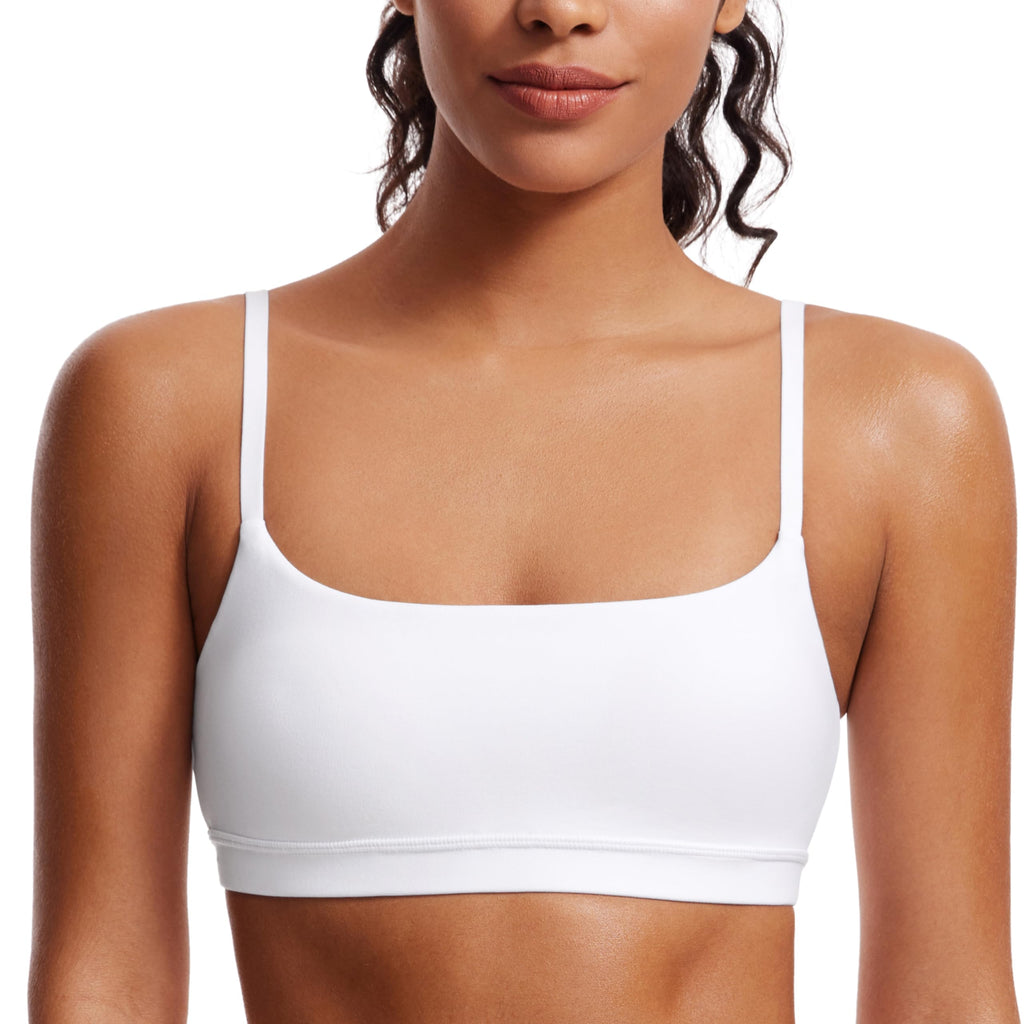 YOGA Scoop Neck Sports Bras | Light Support, Removable Pads, Yoga, Extremely Soft, U Back, Adjustable Spaghetti Straps, for Women