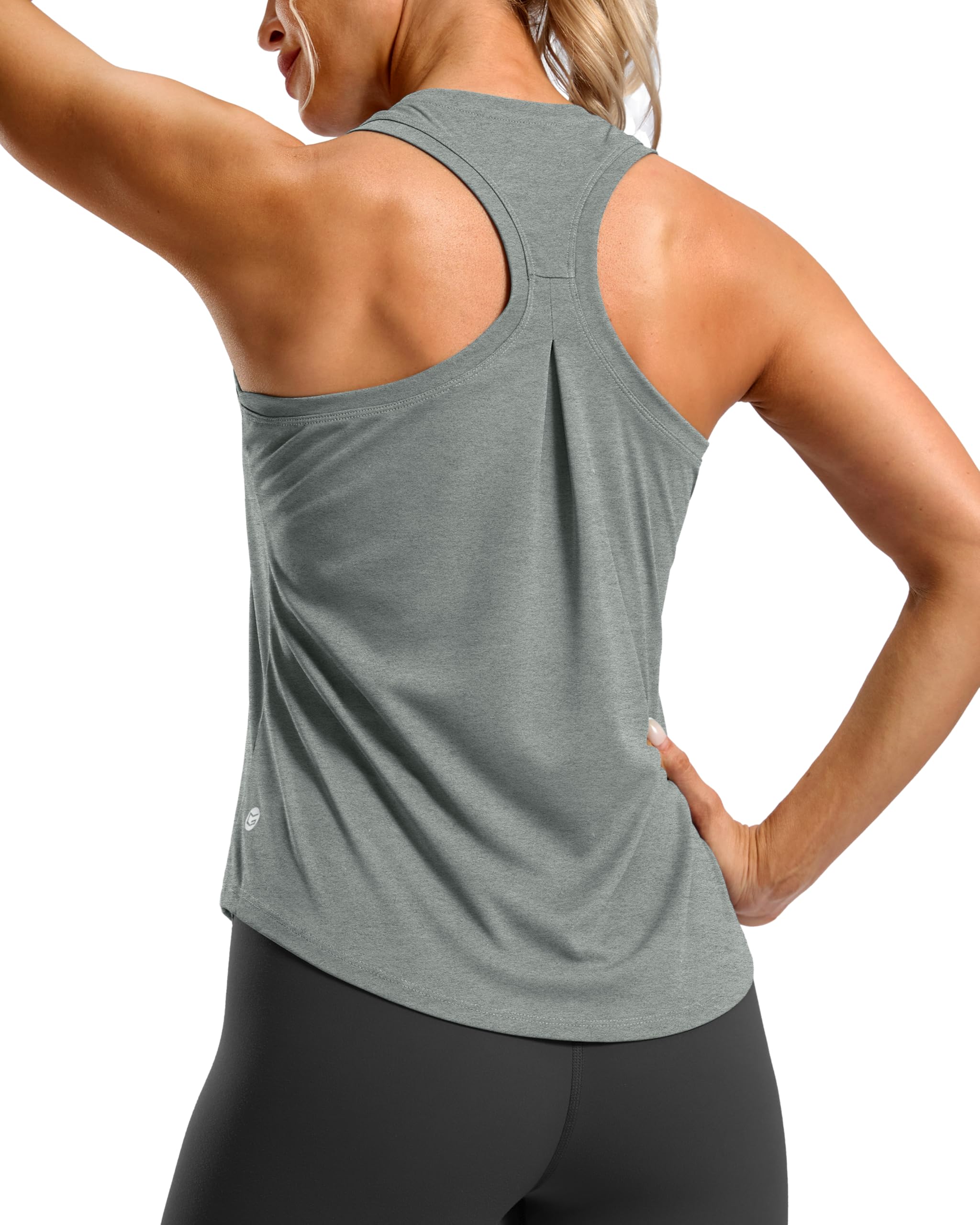 Women's Workout Tank Tops Racerback Athletic Gym Shirts | Lightweight, Quick Dry, Breathable, Moisture Wicking, Loose Fit, Sleeveless, for Running Yoga Sports Tennis Pilates