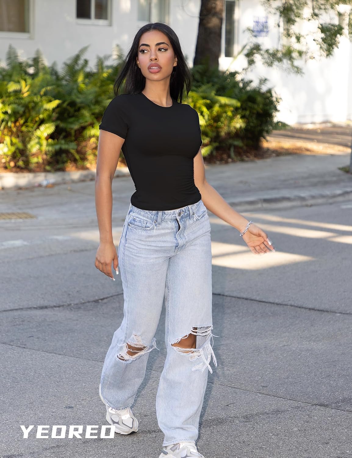 Women Fitted Workout Tops | T Shirts, Short Sleeve, Double Lined, Basic, Y2K, Crew Neck, Buttery Soft,Compression Crop