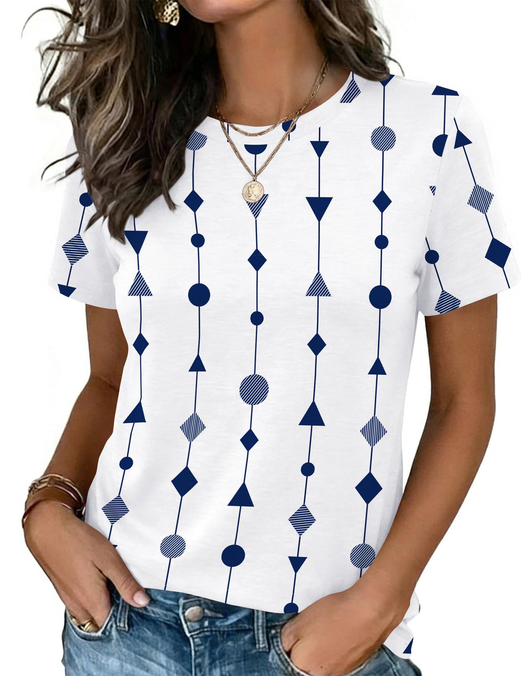 Womens Tshirt Short Sleeve Summer Tops Crewneck Casual Basic Tee Shirts Spring Clothes Trendy Outfit