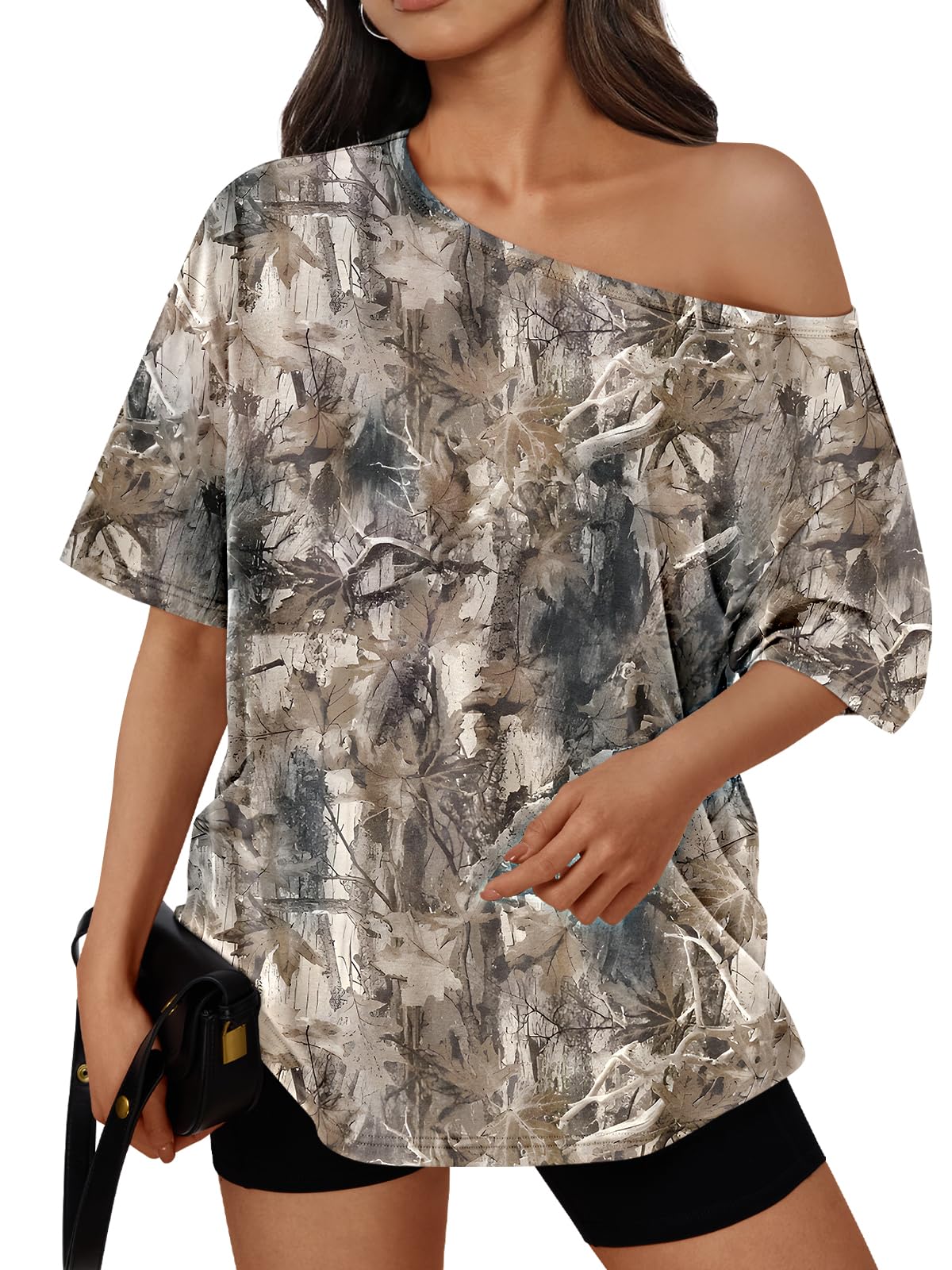 Womens Off the Shoulder Tops Oversized Summer T-Shirts 2026 | Breathable comfort stretch fabric, short sleeve, basic oversized tees, casual workout gym, y2k going out clothes