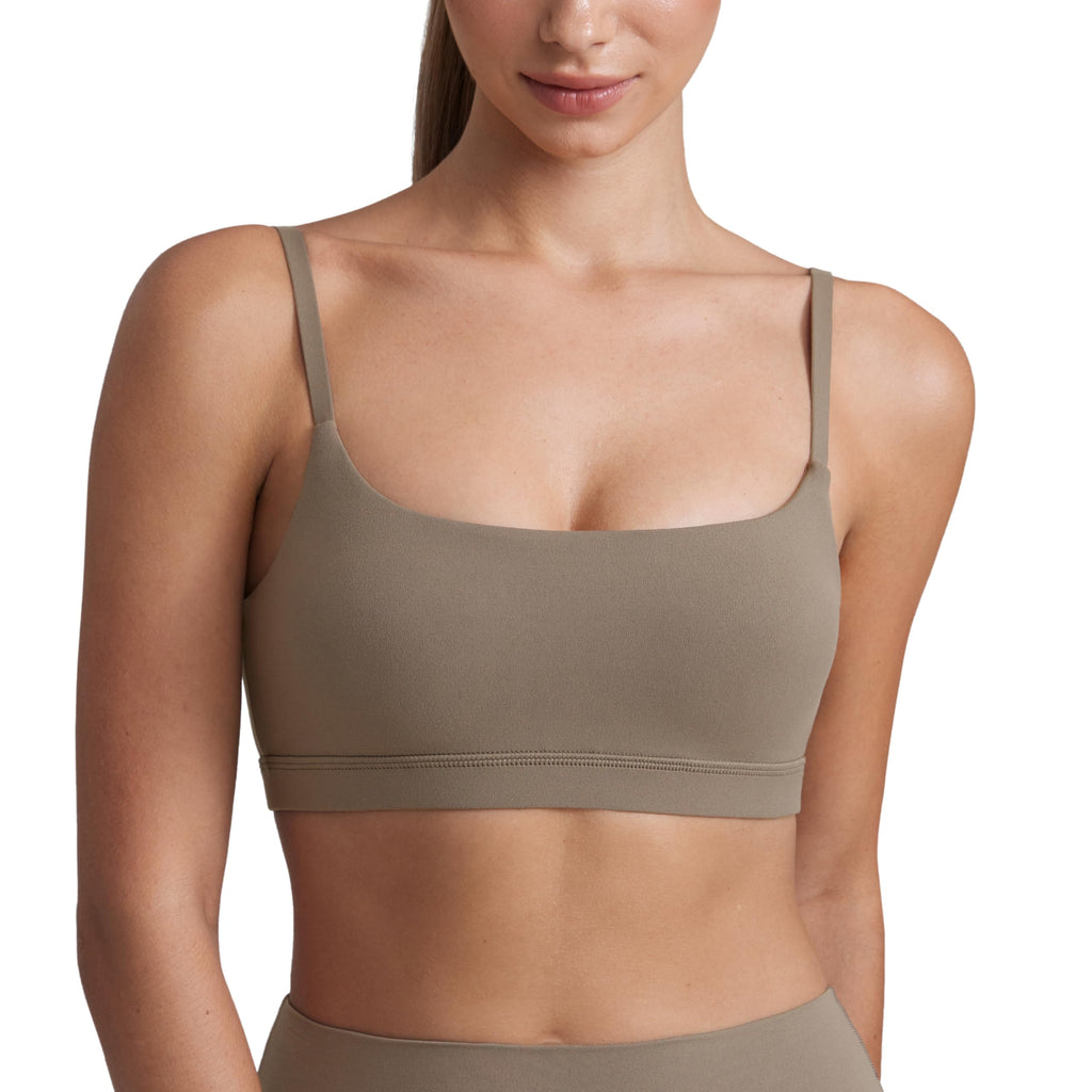 YOGA Scoop Neck Sports Bras | Light Support, Removable Pads, Yoga, Extremely Soft, U Back, Adjustable Spaghetti Straps, for Women