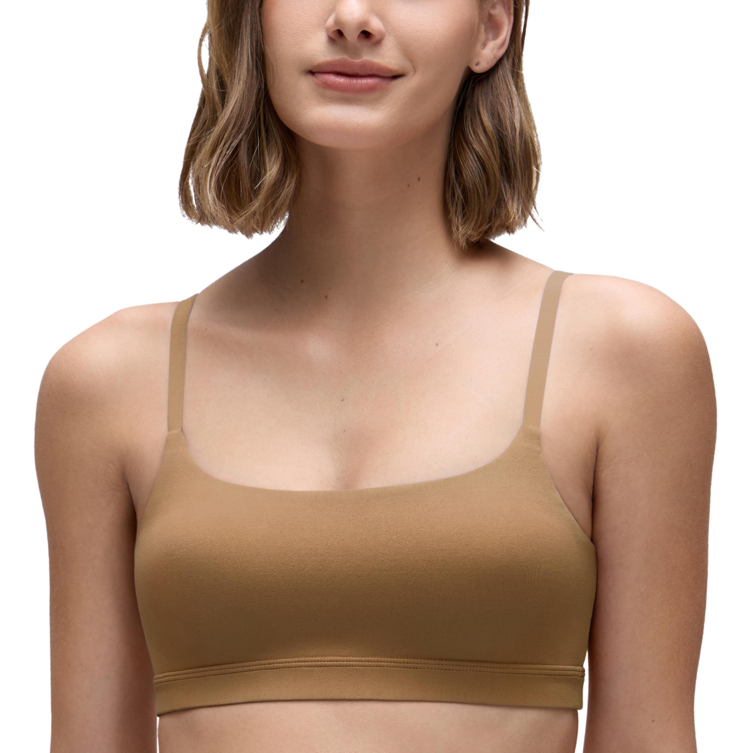 YOGA Scoop Neck Sports Bras | Light Support, Removable Pads, Yoga, Extremely Soft, U Back, Adjustable Spaghetti Straps, for Women