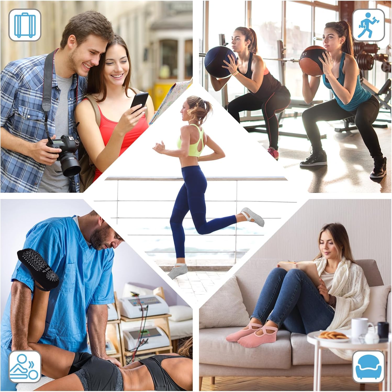 Yoga Socks for Women,Pilates Socks Non Slip Grip Socks Suitable for Ballet,Plasticity,Dance,Home,Training