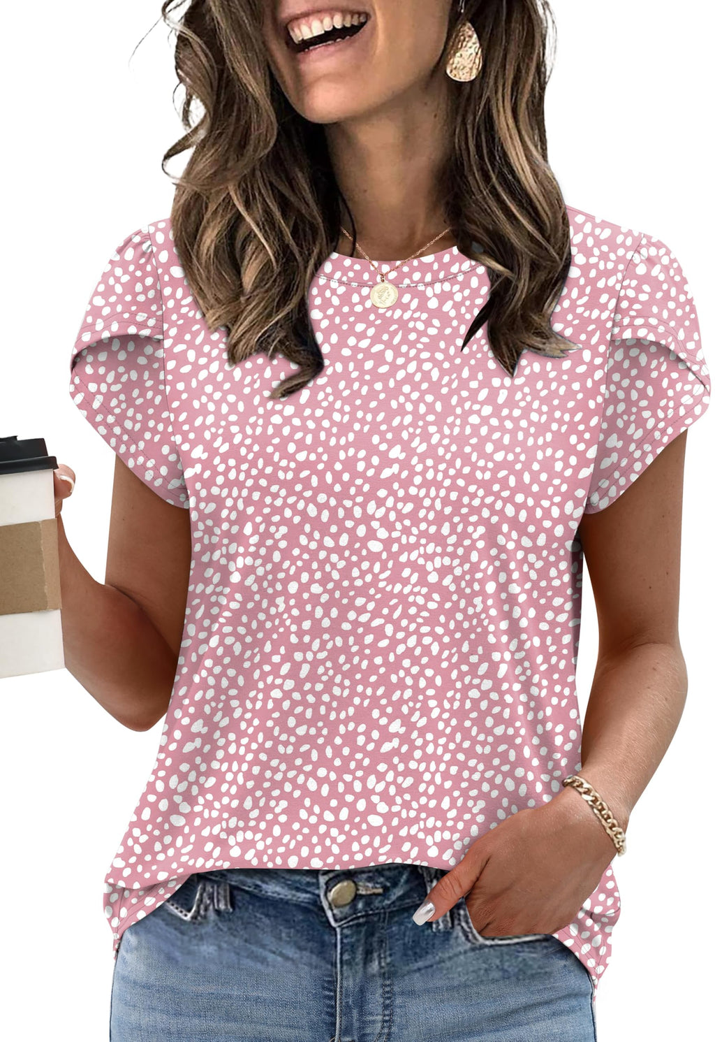 Womens Summer Tops Dressy Casual Blouses Short Sleeve Shirts for Women Business Casual Beach Vacation Outfits